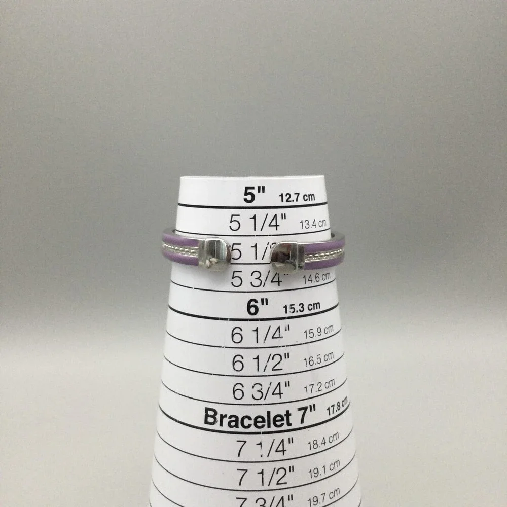 Xavier Womens Watch 20mm Oval Dial Faceted Crystal Purple Cuff Band New Battery